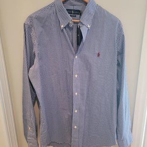 NWT Men's Polo Ralph Lauren Gingham Oxford Dress Shirt Classic Fit